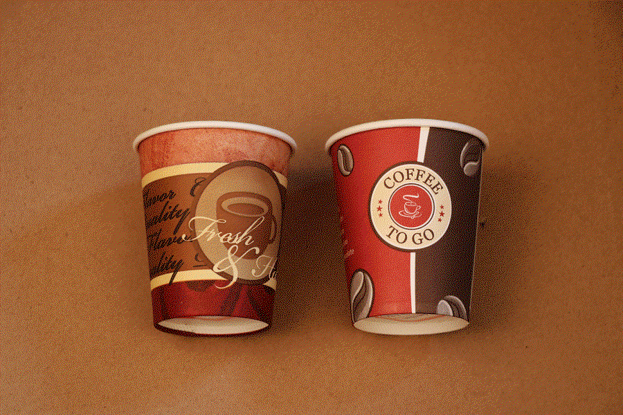 Paper cup 8 oz with custom print and single wall image