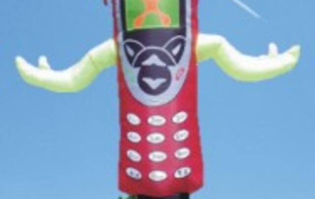 6 meter lång sky dancer med fläkt tryckt med er design image