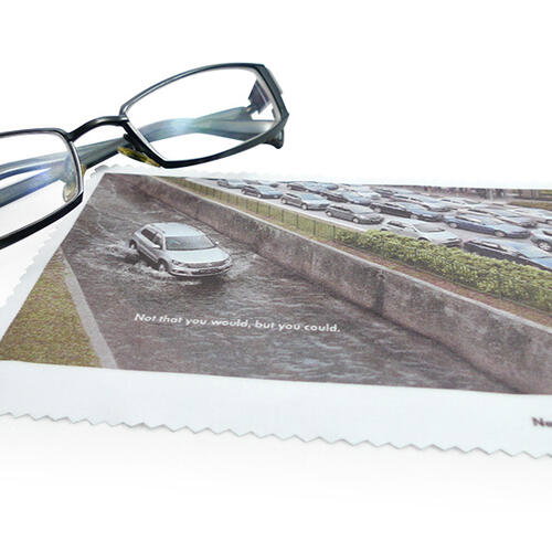 Large microfiber TV cleaning cloth with custom print image
